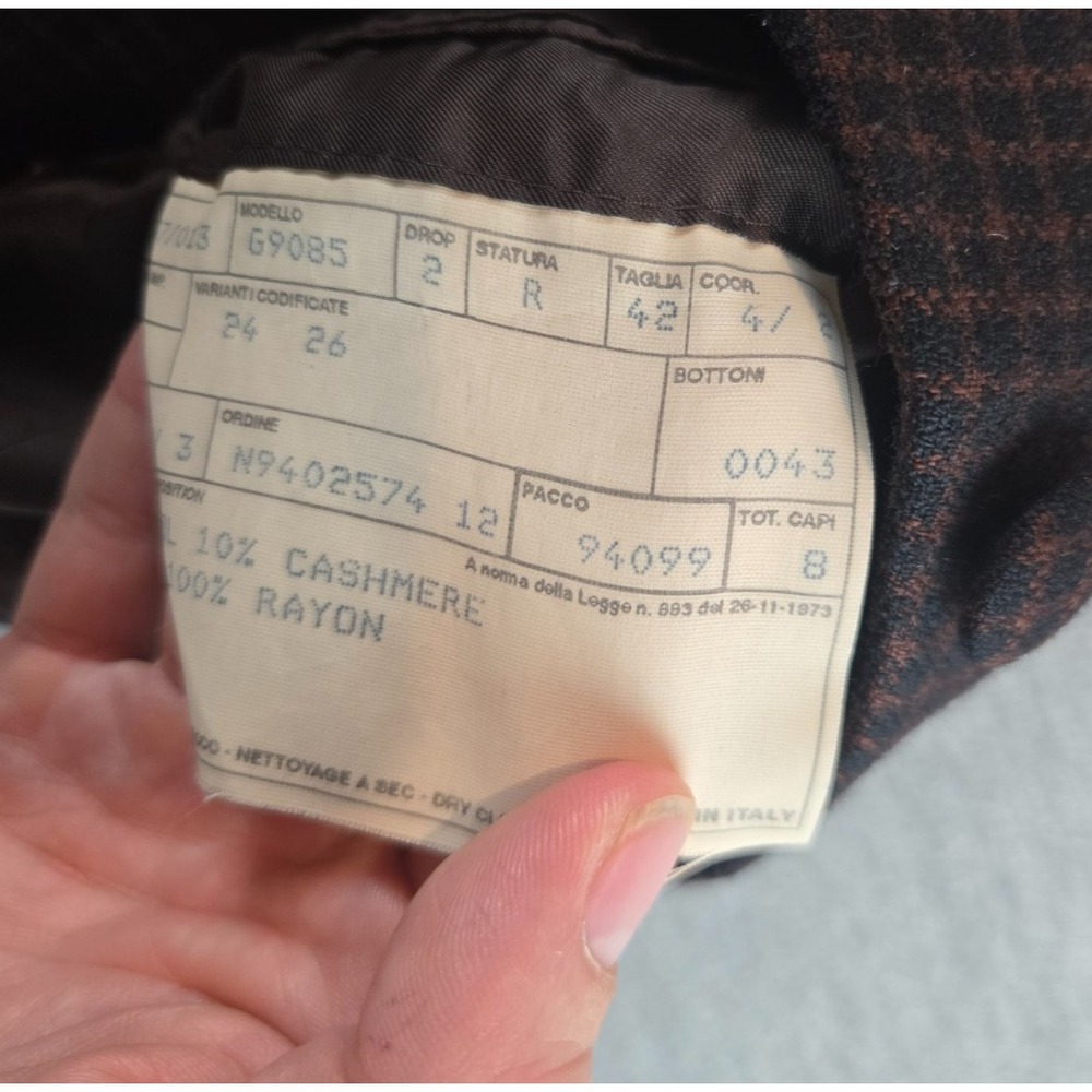Vintage Burberry Jacket Womens 42 / US 8 Wool Cashmere Checkered 4 Button 80's - Picture 6 of 14